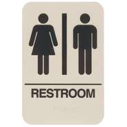 ADA Compliant Unisex Restroom Sign, Taupe