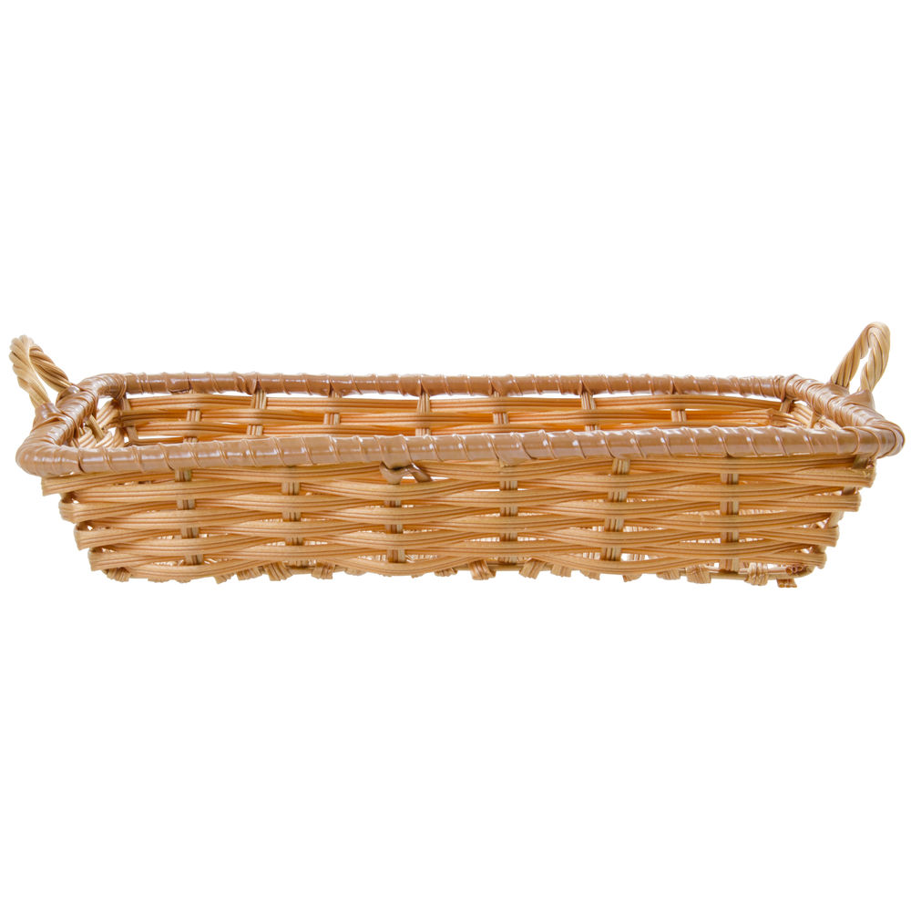 NaturalTri-Cord Washable Wicker Display Basket with Handles 14"L x 10"W x 2 1/2"D