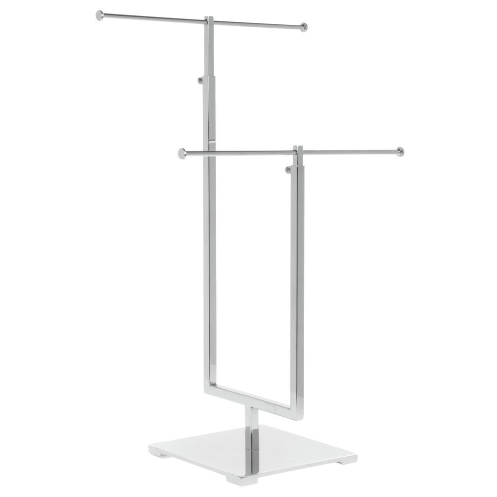 SHOP RETAIL COUNTER DISPLAY POLISHED STEEL JEWELLERY NECKLACE ADJUSTABLE STAND 