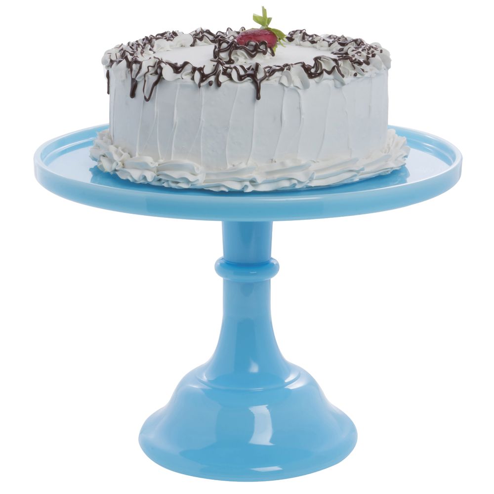 CAKE STAND, GLASS, 12DIAX9H, ROBIN EGG BLUE