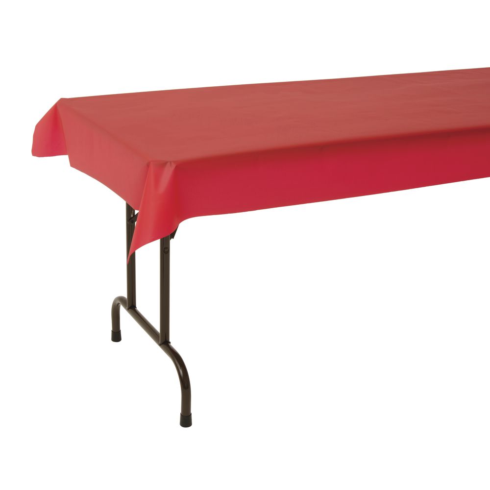 Plastic Table Covers Red Plastic 40"W x 150 Foot Roll