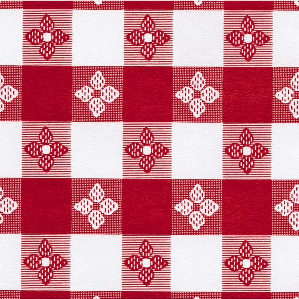Vinyl Tablecloth Red Gingham 53&#34;W x 45 Foot Roll