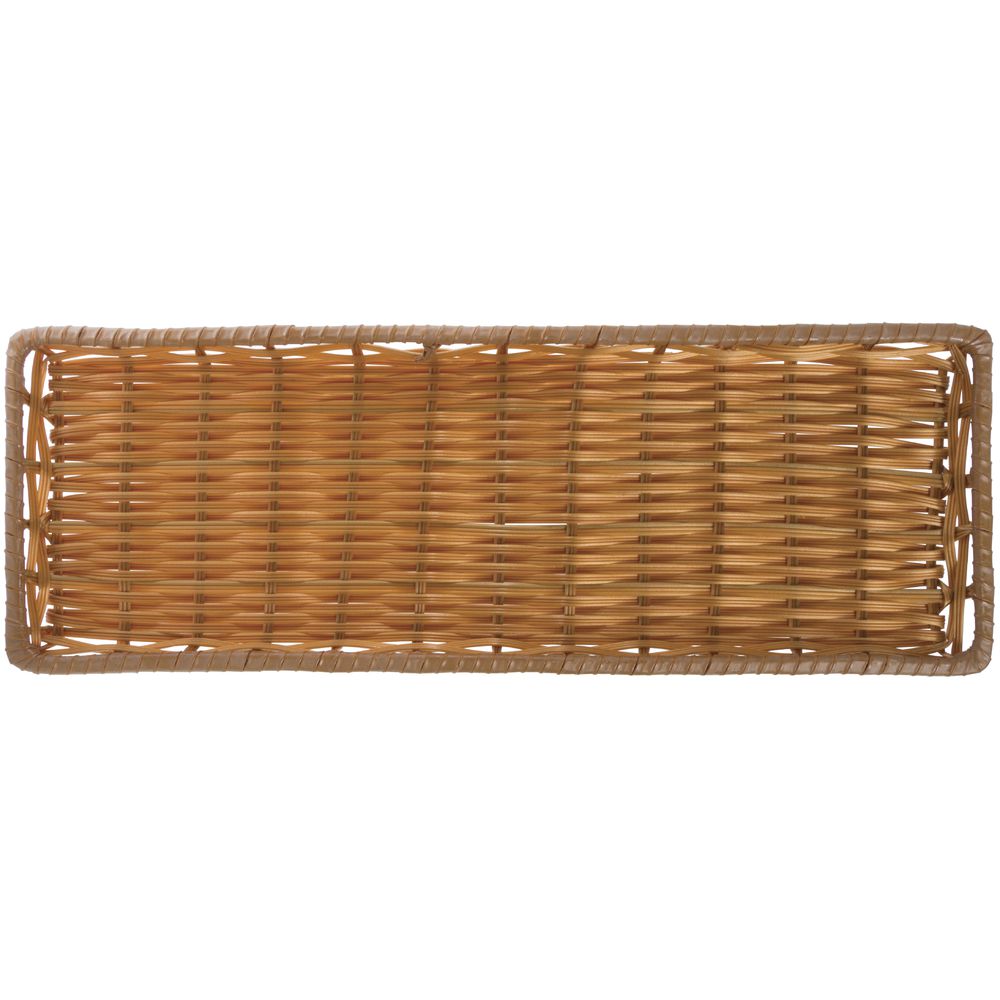 Tri-Cord Washable Wicker Display Basket in Natural Color  9"L x 26"W x 1"H 