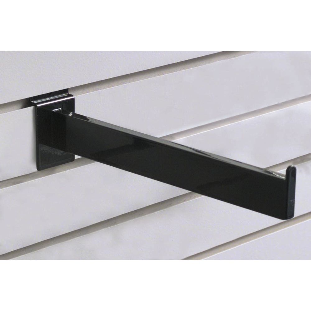 Count of 8 Slatwall Straight faceout 12 Inch in Black Finish 