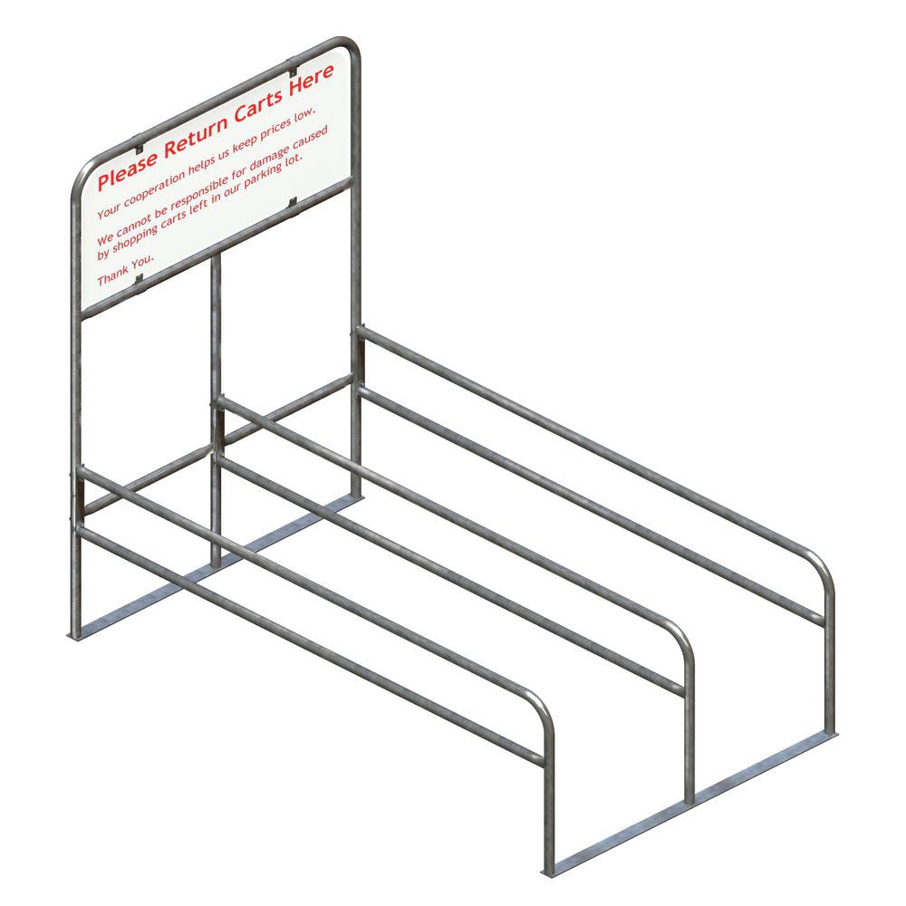 Cart Corrals with Liability Sign
