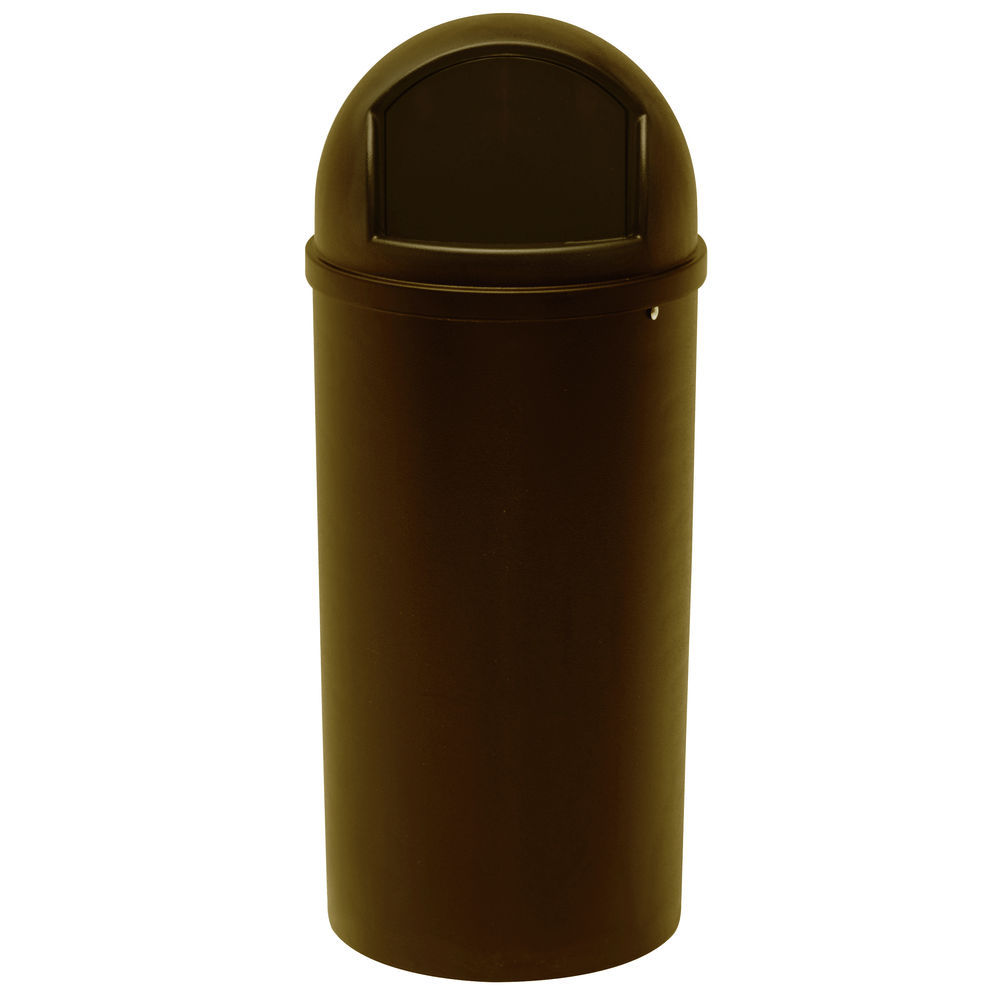 Brown 25 Gallon Garbage Can Provides Efficient Litter Control