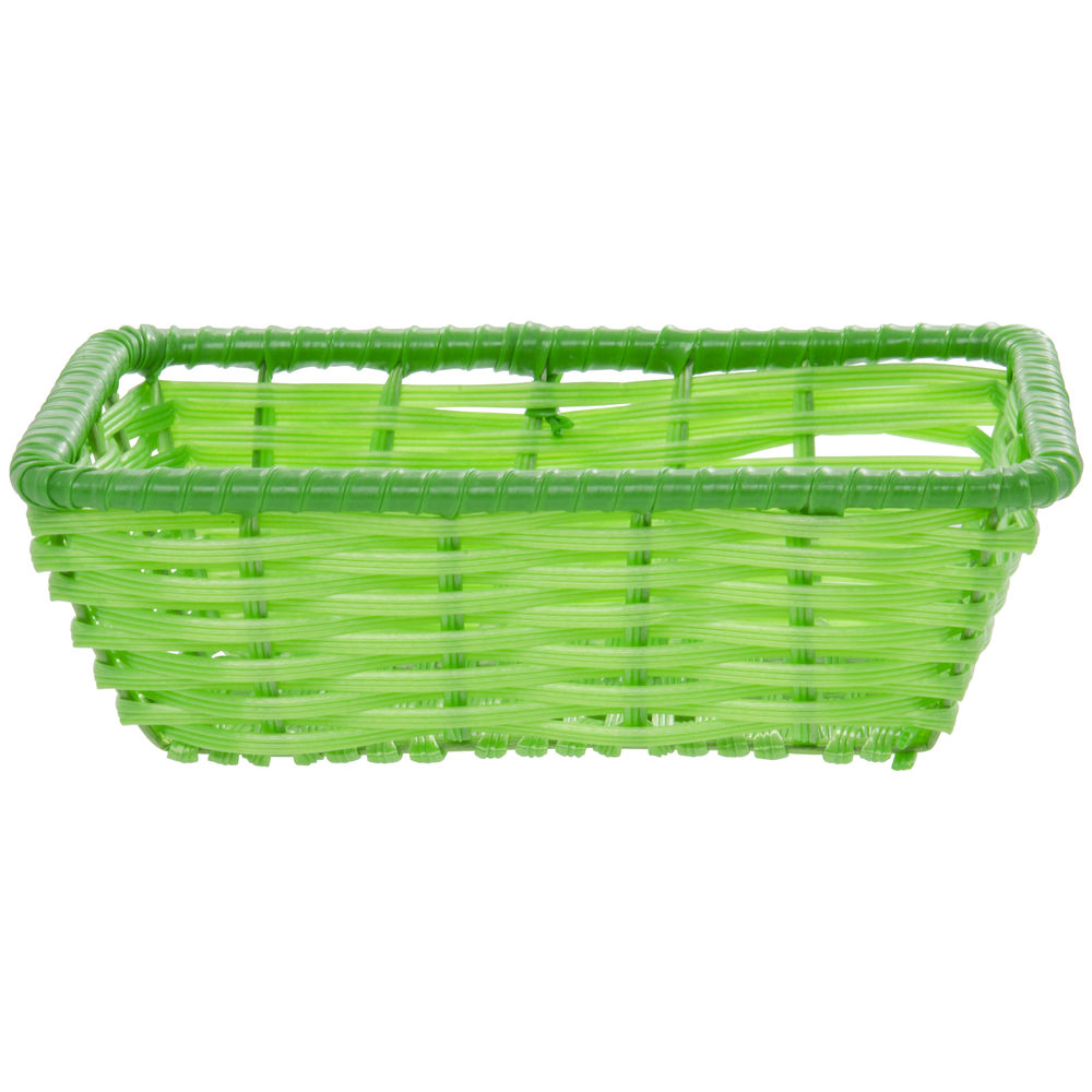 Green Tri-Cord Washable Wicker Display Basket 10"L x 7 1/2"W x 3"D