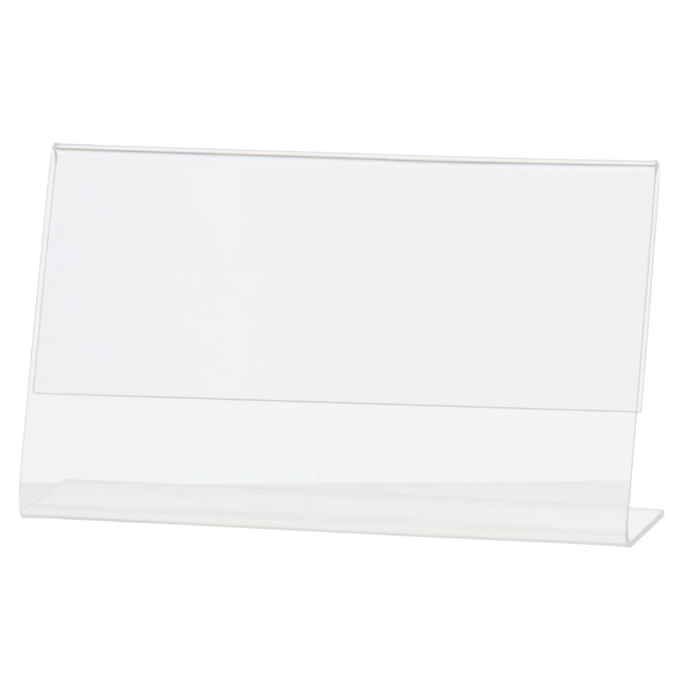Horizontal Easel Style Slanted Sign Holder Clear 3"H x 5"L