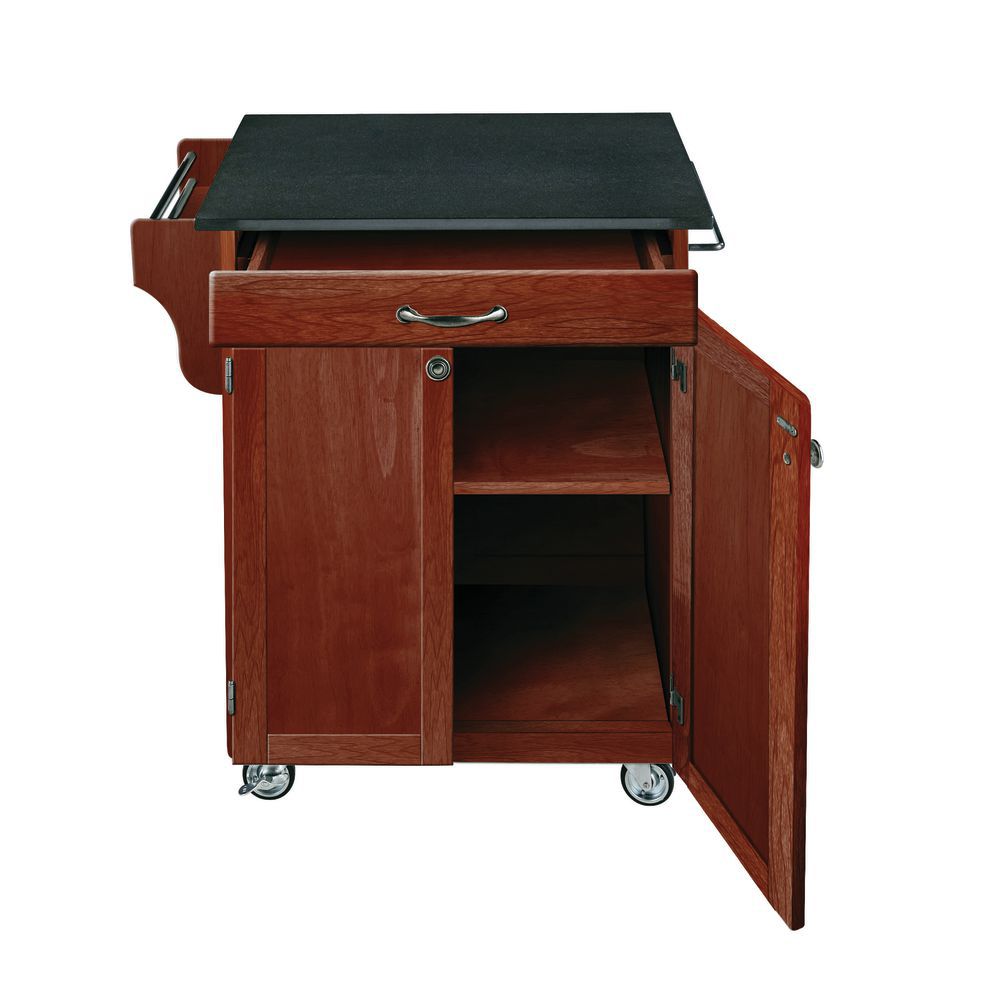 Mobile Kitchen Cart With Black Granite Top
