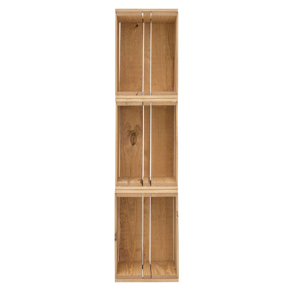 Oak Wooden Crate Set, 19-3/4W X 14D X 11H