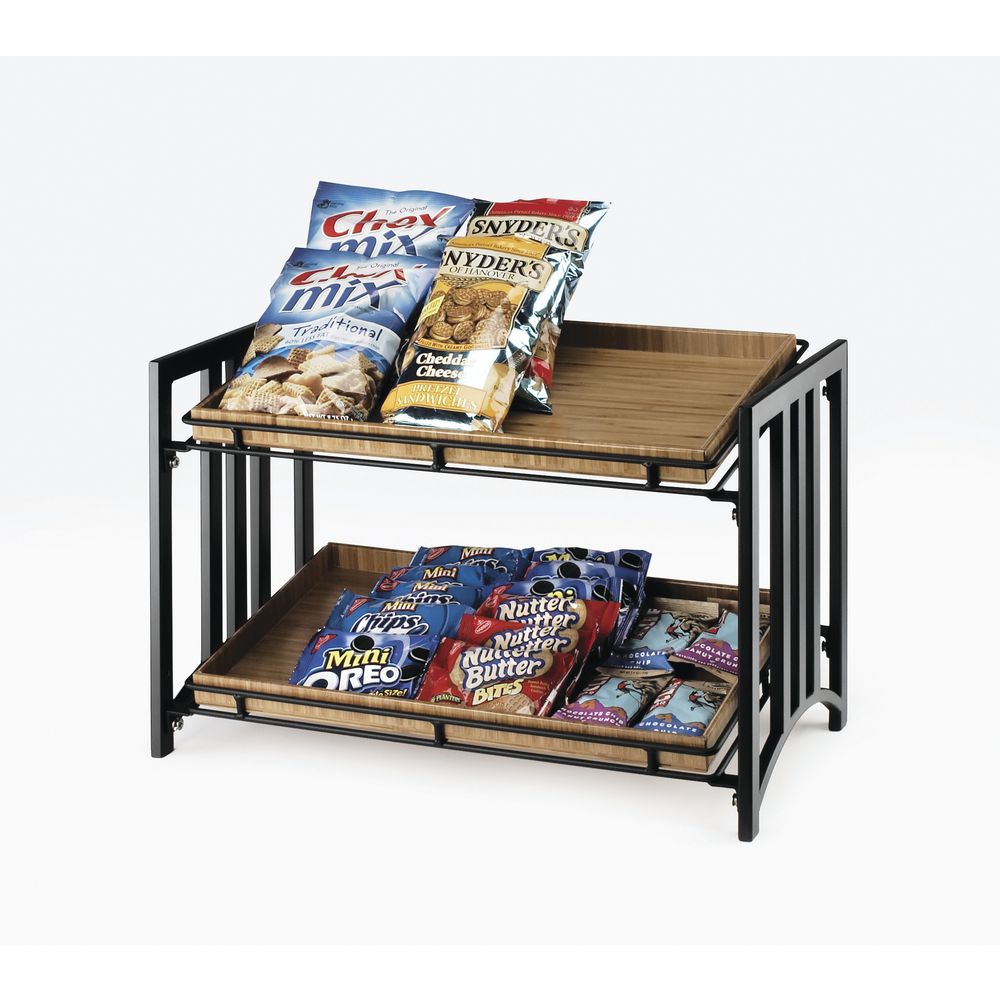 Cal-Mil Food Display Stands Black 2-Tier Mission Style  