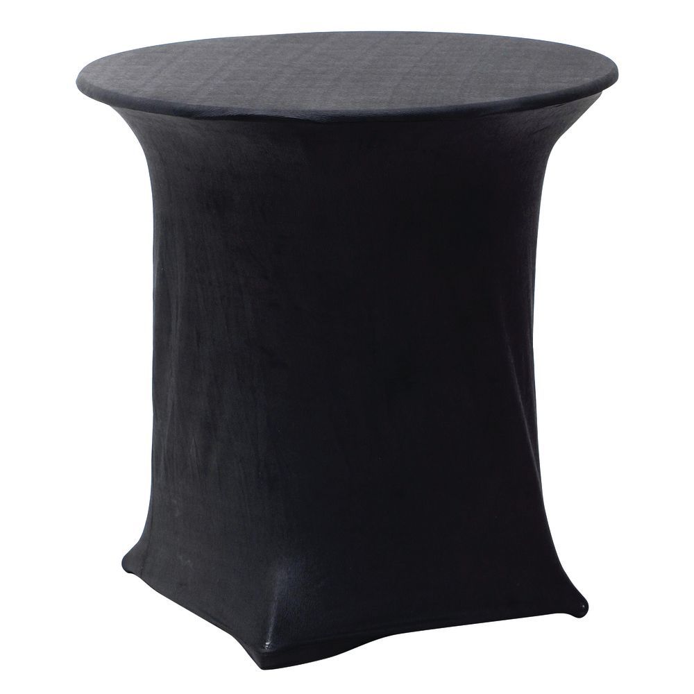 Fitted Tablecloths Black Polyester C Pedestal/Fee 42&#34;H x 30&#34; Diameter