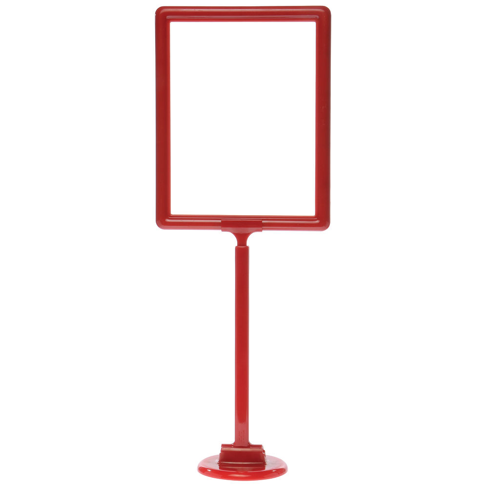 11 x 8 1/2 Adjustable Sign Stand, Red, Round Base
