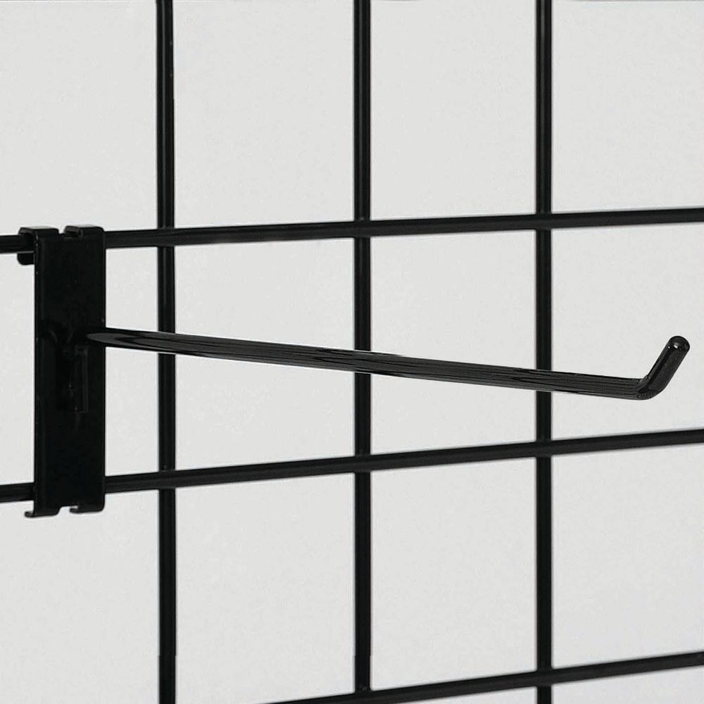 12" Grid Panel Peg Hooks Black Pack of 50 Commercial Grade Gridwall Hooks 