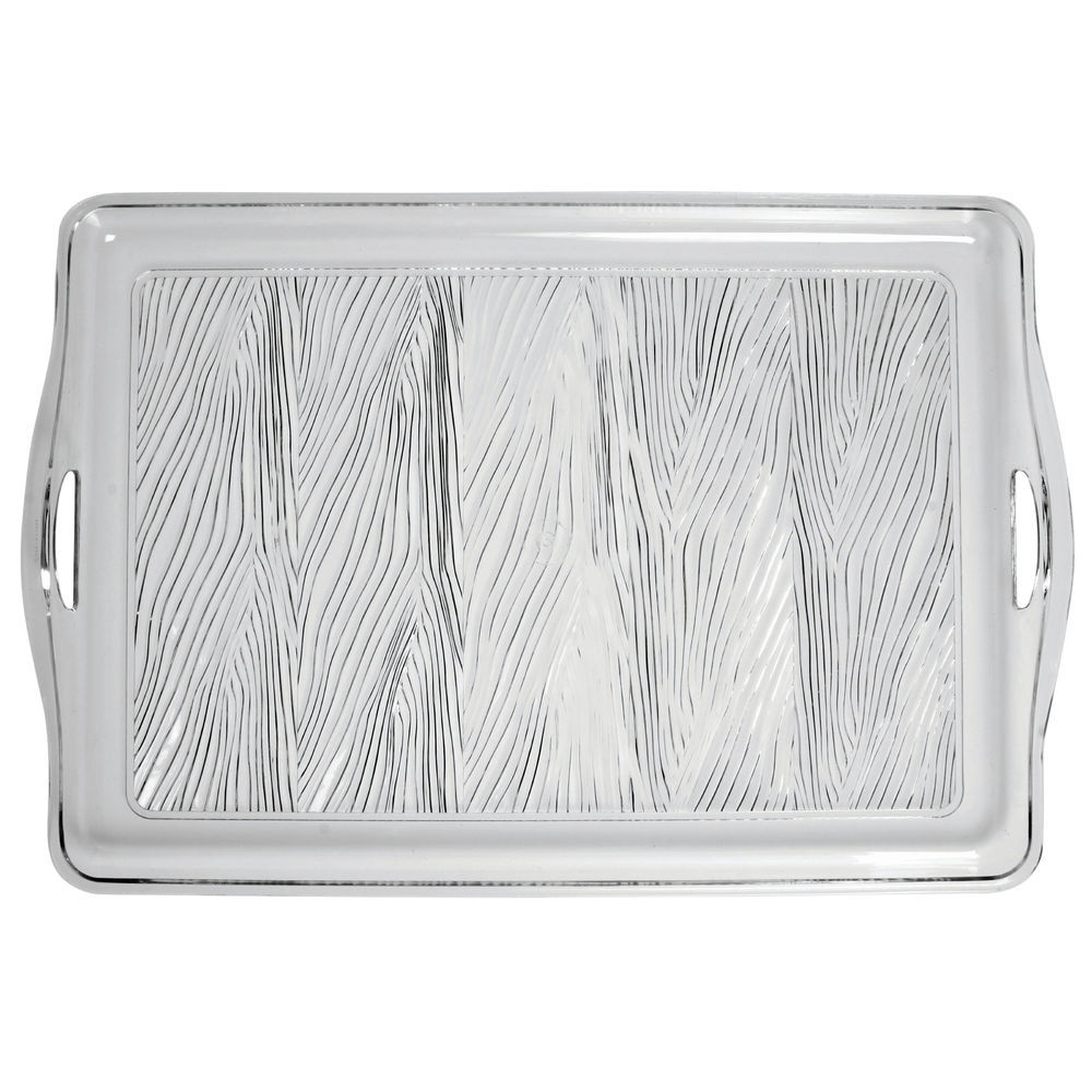 |Cut Crystal-Look Wheat Design Serving Platter with Handles  in Clear Plastic 20"L x 15"W