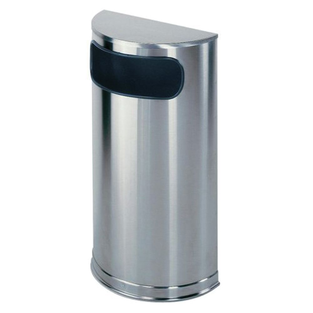 Rubbermaid 9 Gal Stainless Steel Half Round Trash Receptacle