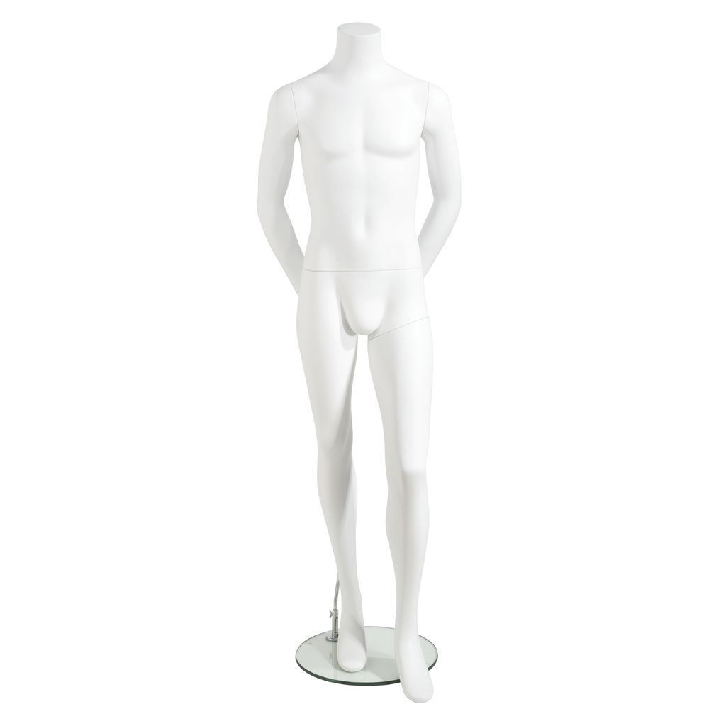 MANNEQUIN, MALE, ARMS BEHIND, HEADLESS, WHT