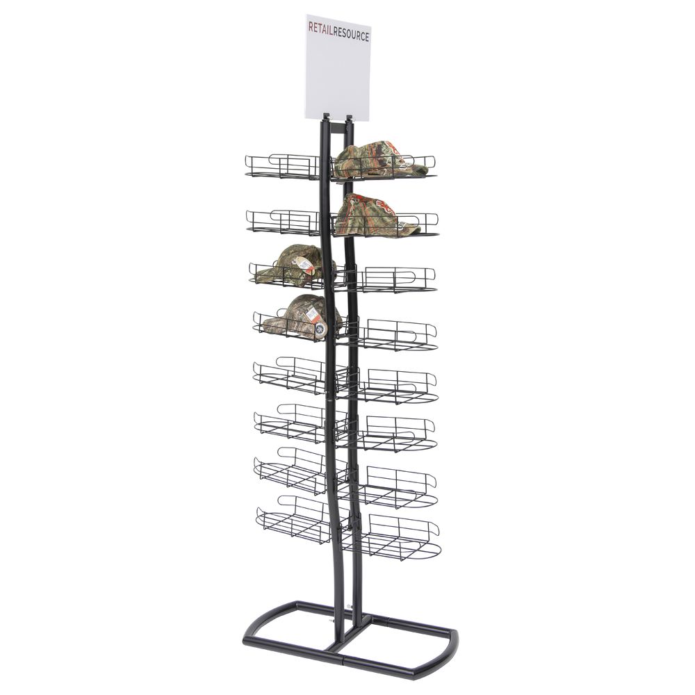 RACK, CAP TOWER, TWO-SIDED, WAVE DESIGN, BLK