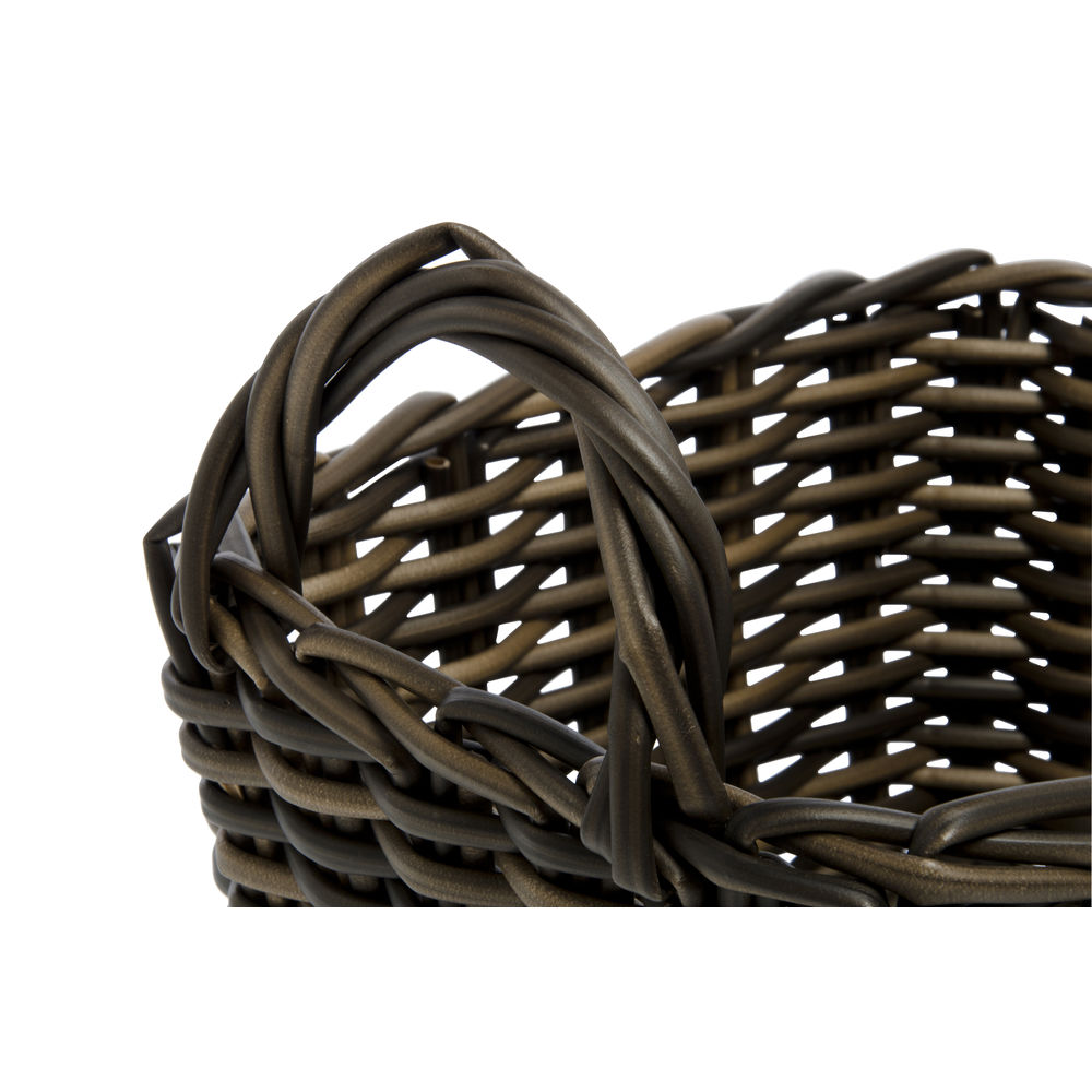 Tortoise Shell Rectangular Wicker Basket 8"H