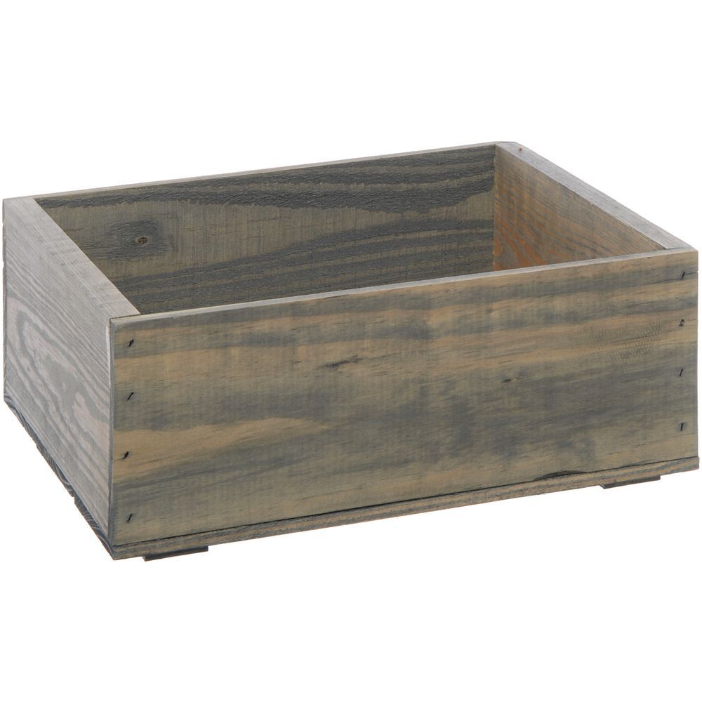 Wooden Crate Plain Weatherwood Small 14 3/4"L x 11 1/4"W x 5 7/8"H