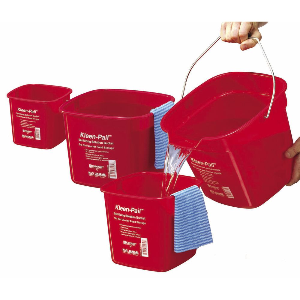 Kleen-Pail Utility Bucket Is 3qt Red For Sanitizing