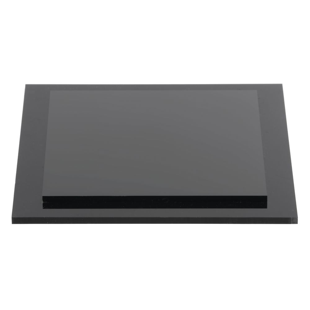 4" W x 4" D x 0.375" H Plymor Black Square Acrylic Display Base 
