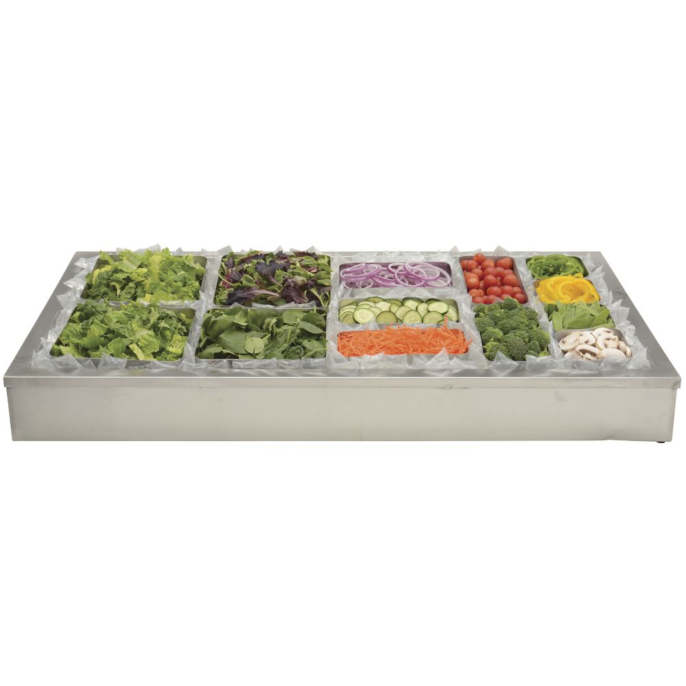 48"L x 24"W x HUBERT Ice Display for Cold Foods and Beverages Stainless Steel 