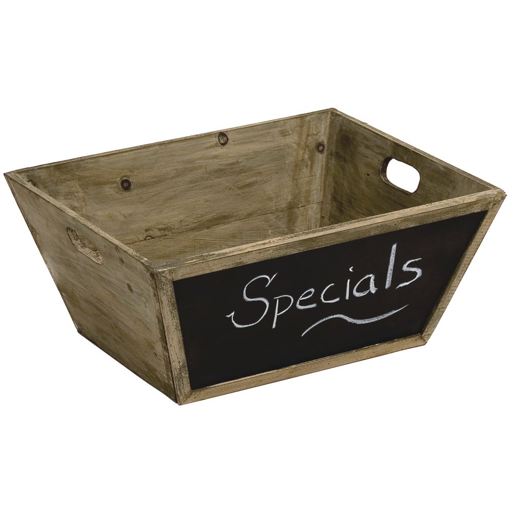 CRATE, WOOD, TAPERED, W/CHALKBOARD, LARGE