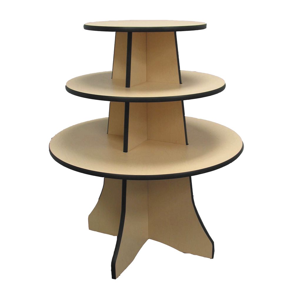 DISPLAY, 3-TIER ROUND, 36DIAX36H, MAPLE