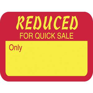Red 2 For $1.00 Large Price Point Price Tag Labels Black Imprint - 1 1/2Dia