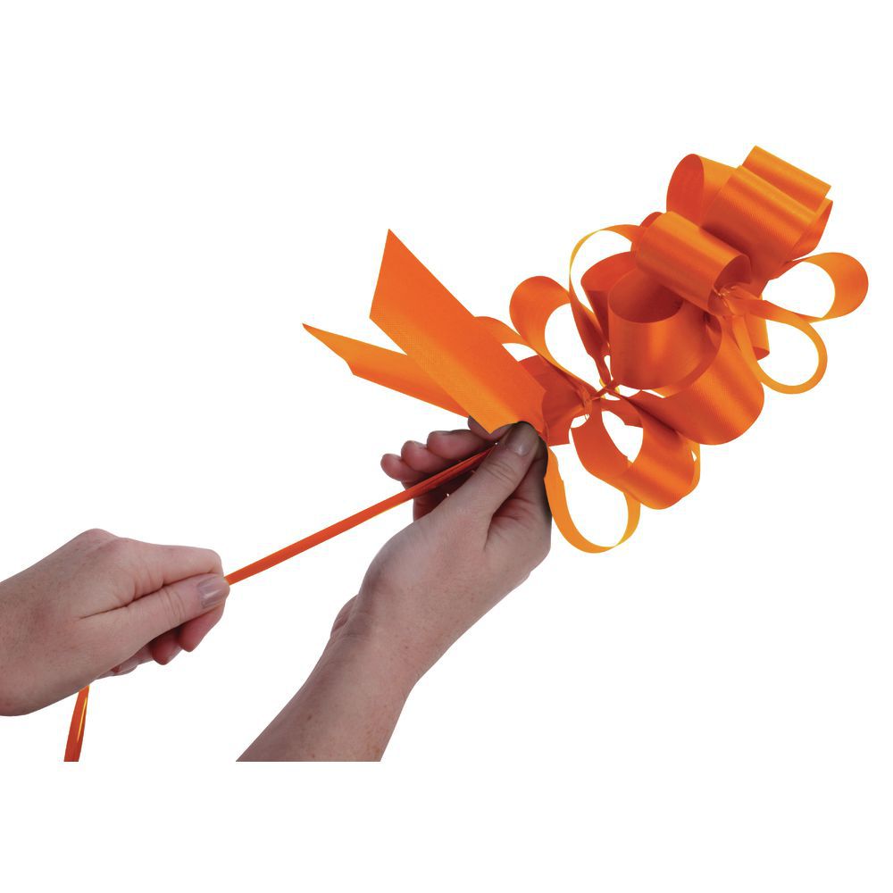 Tropical Orange Flora-Satin Pull Bows