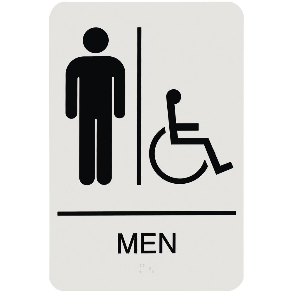 Men Women S Wheelchair Accessible Handicap Bathroom Sign Bundle 6 W X 9 H Amazon Com Industrial Scientific