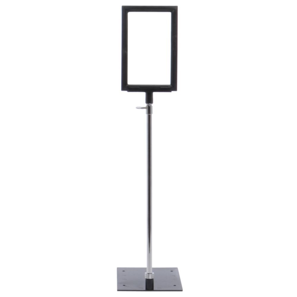Portable Sign Stand 12-24&#34; Telescopic Stem For 3 1/2&#34;H x 5 1/2&#34;W Black Plastic 
