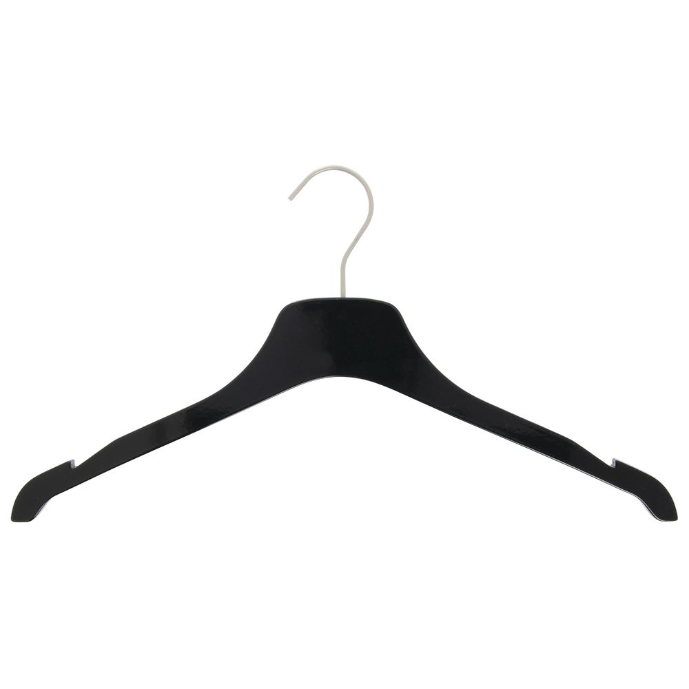 17" Black Wooden Hangers, Top