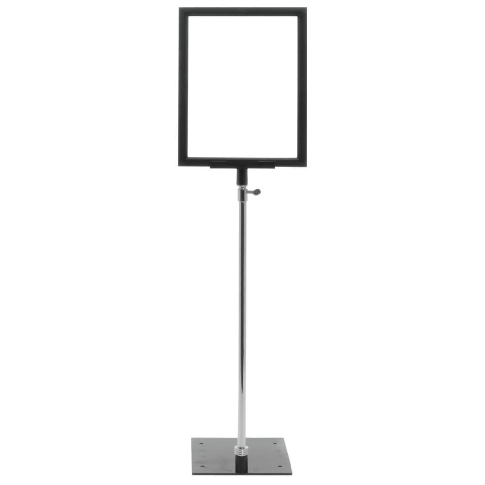 Portable  Sign Stands 12-24&#34; Telescopic Stem For 5 1/2&#34;H x 7&#34;W" Black Plastic 