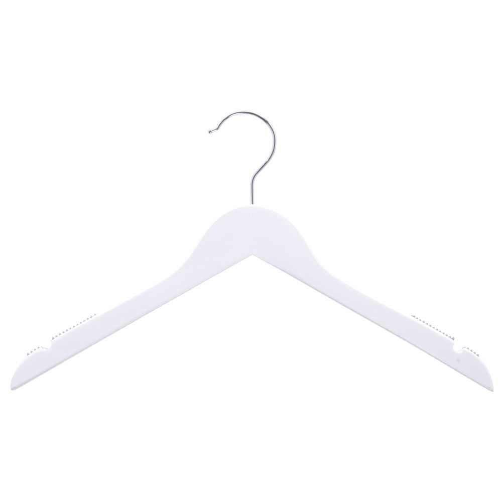 17" Wooden Clothes Hangers, Glossy White