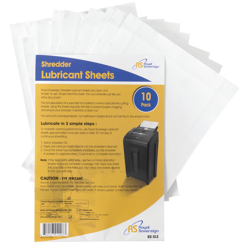 Paper Shredder Lubricant Sheets, 10 Pk