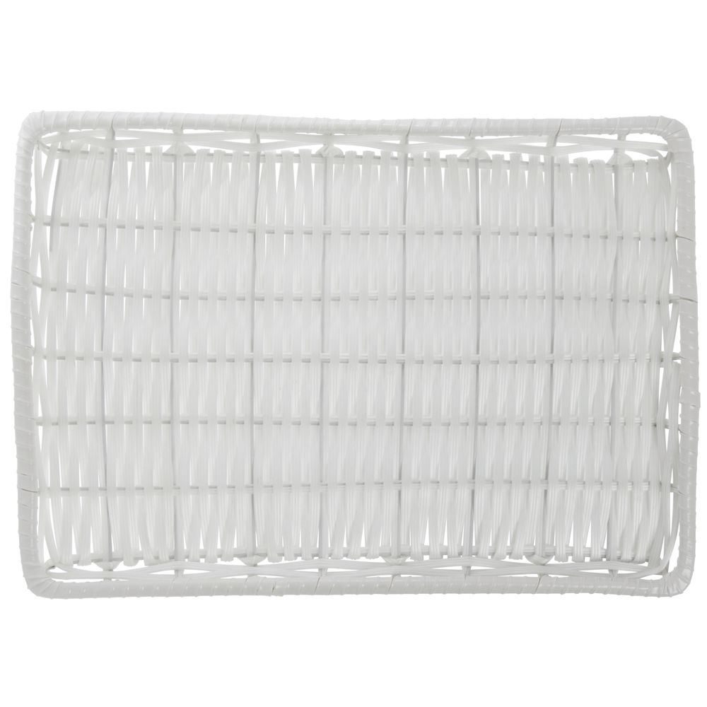 Tri-Cord Washable Wicker Display Basket in White 13"L x 18"W x 1"H