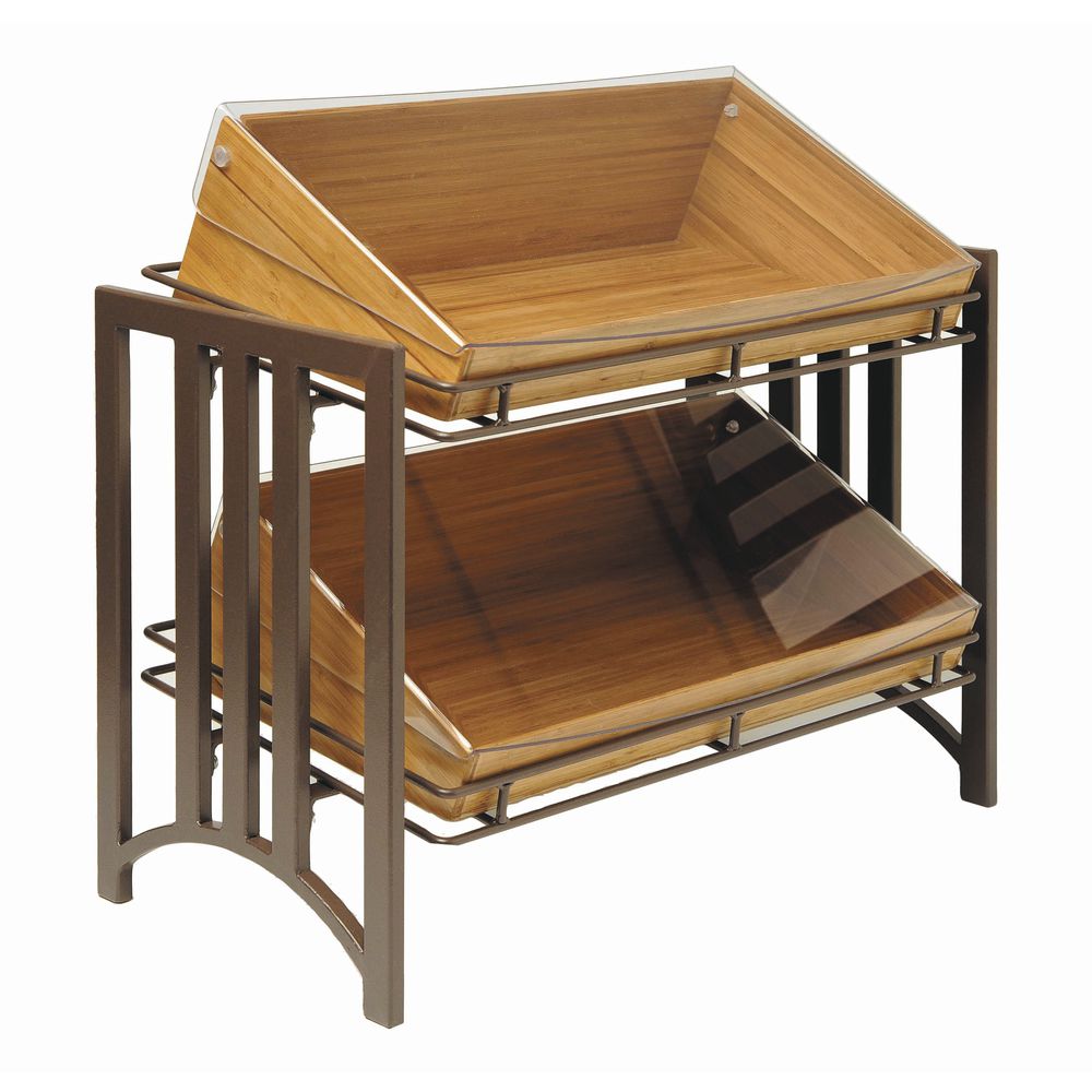 Cal-Mil Food Display Stands 2- Tier Mission Style Moroccan Brown 