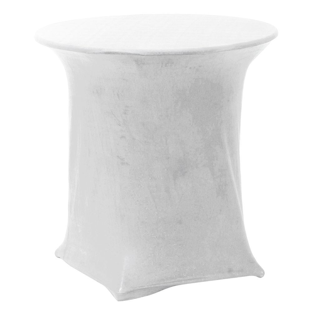 Fitted Tablecloths White Polyester C Pedestal/Fee 42&#34;H x 30&#34; Diameter
