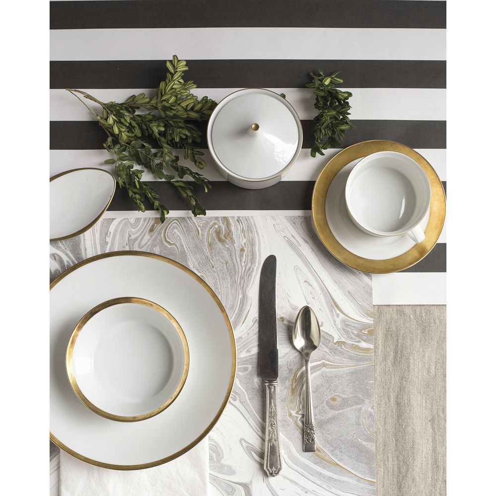 PLACEMAT, PAPER, MARBLED, GRY/GLD, 30/PK