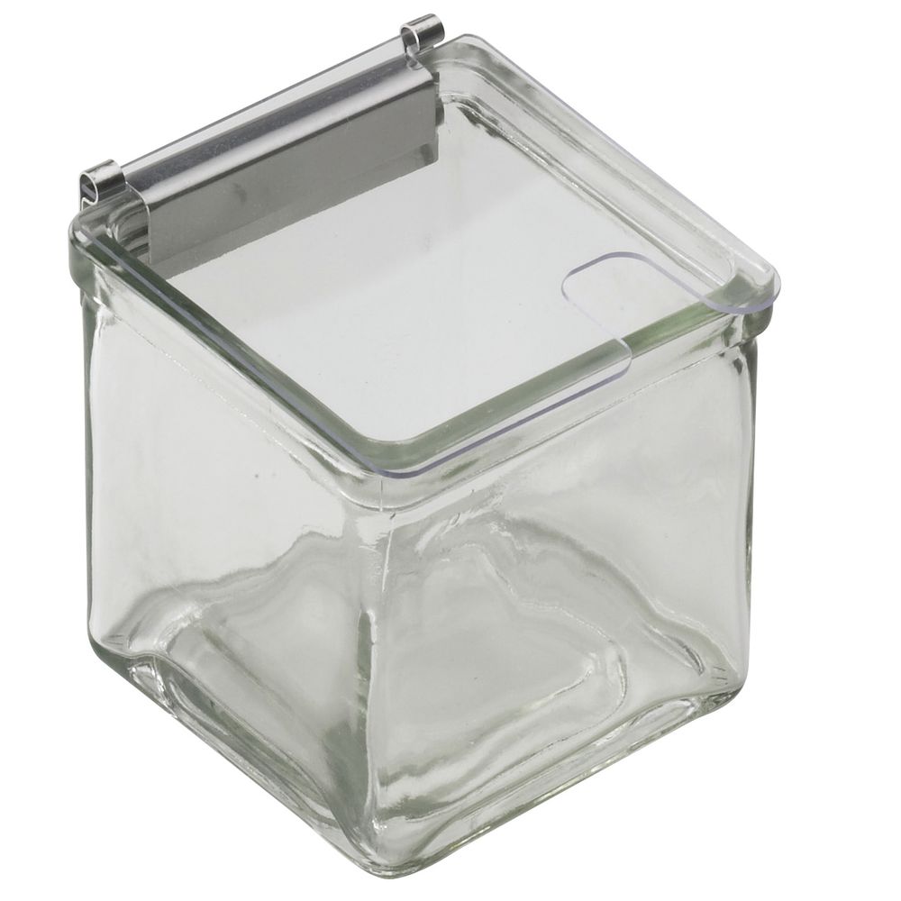 Clear Notched 4"L x 4"W Hinged Lid 