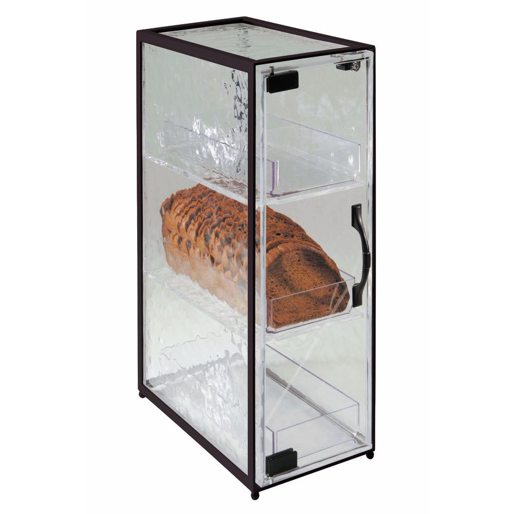 Cal-Mil Bread Stand With Black Frame And Clear Trays |Three-Level Bread Stand with Black Iron Frame