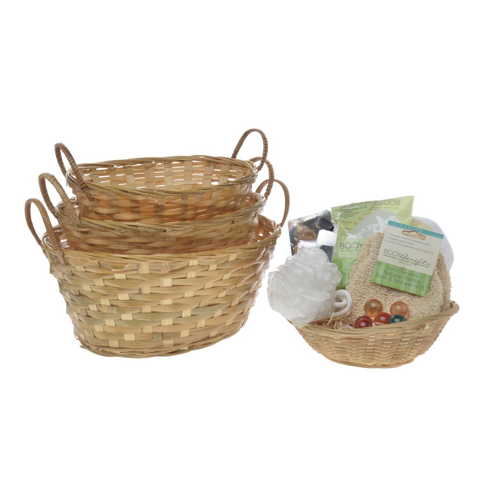 13 x 10 x 5 1/2 Bamboo Gift Basket