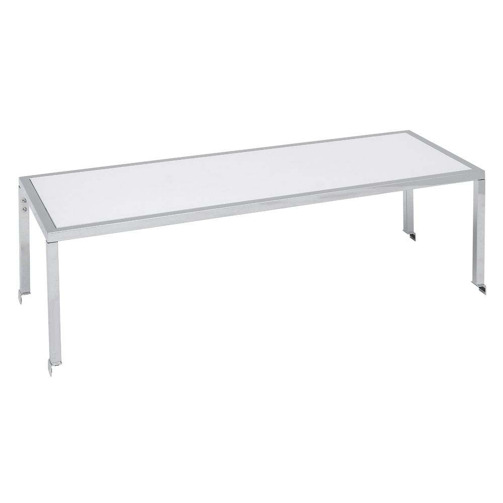 TABLE RISER, GLOSS WHITE, CHROME, 24x45x18