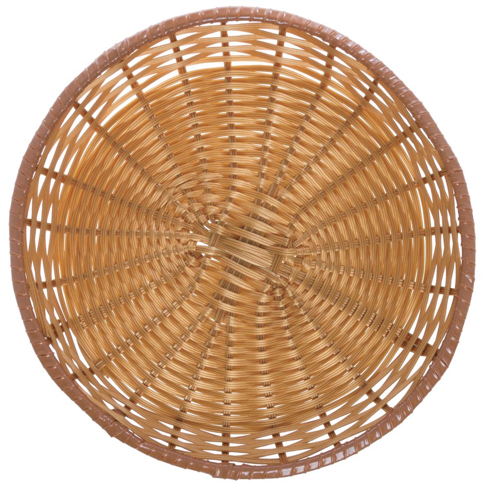 Tri-Cord Washable Wicker Display Basket in Natural Color  18"D  x  2"H