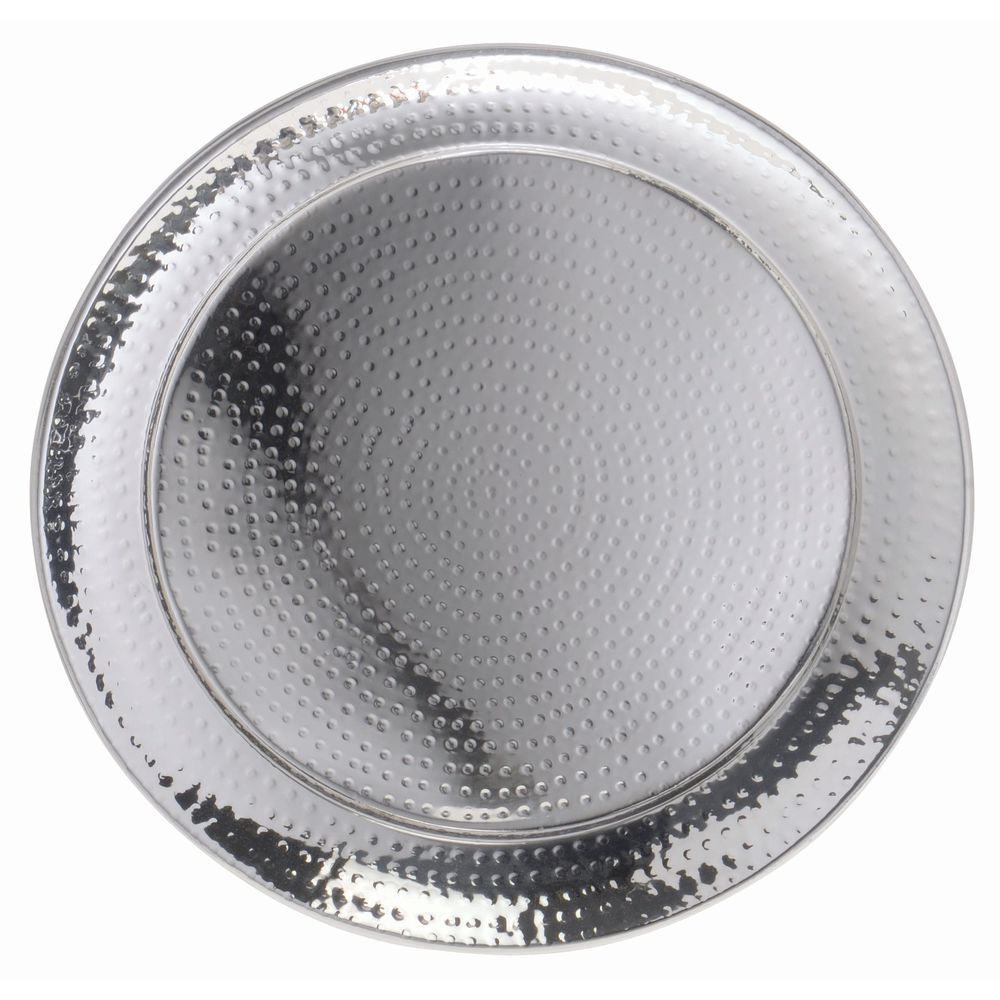American Metalcraft Stainless Steel Round Hammered Tray 18"D