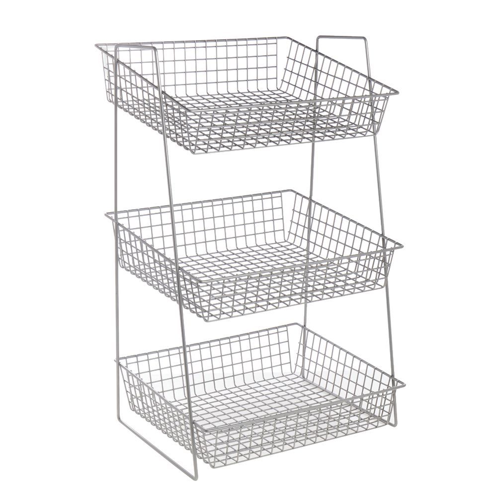 Silver 3 Tier Metal Stand Looks Modern
