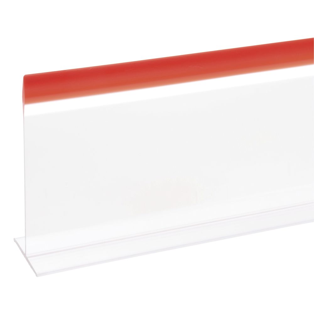 DIVIDER, CLEAR W/RED TRIM 5X30"