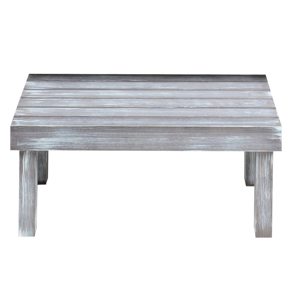 TABLE, SLAT, RISER, RUSTIC GREY, 28X14X12